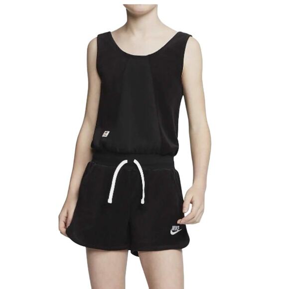 Nike Heritage Girls' Grade School French Terry Romper Medium - Picture 1 of 13